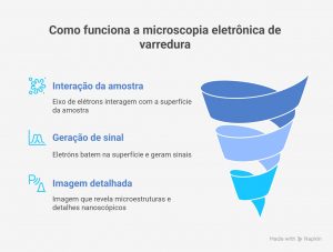 como funciona a microscopia eletrônica de varredura